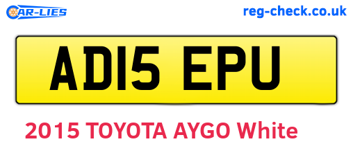 AD15EPU are the vehicle registration plates.