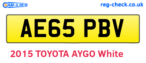 AE65PBV are the vehicle registration plates.