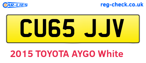 CU65JJV are the vehicle registration plates.