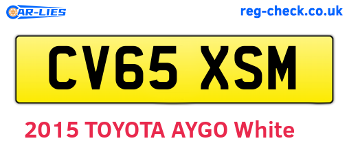 CV65XSM are the vehicle registration plates.