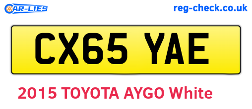 CX65YAE are the vehicle registration plates.