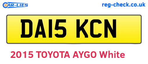 DA15KCN are the vehicle registration plates.