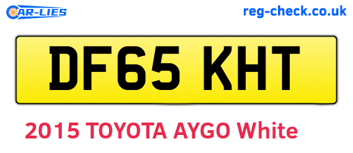 DF65KHT are the vehicle registration plates.