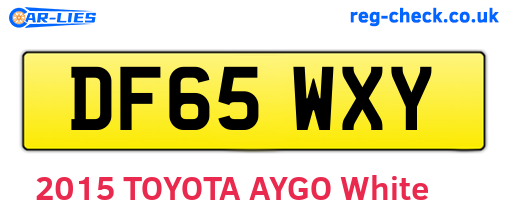 DF65WXY are the vehicle registration plates.