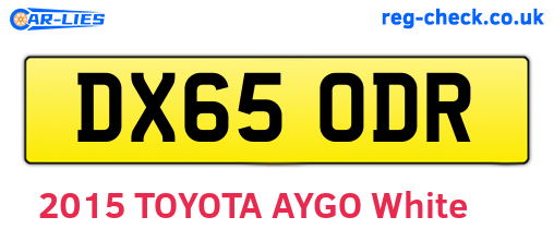 DX65ODR are the vehicle registration plates.