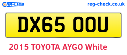 DX65OOU are the vehicle registration plates.