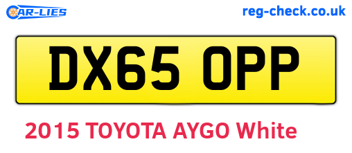 DX65OPP are the vehicle registration plates.