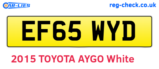 EF65WYD are the vehicle registration plates.