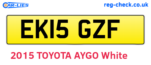 EK15GZF are the vehicle registration plates.