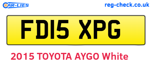 FD15XPG are the vehicle registration plates.