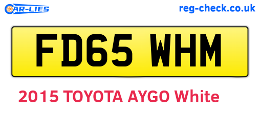 FD65WHM are the vehicle registration plates.