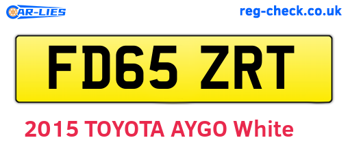 FD65ZRT are the vehicle registration plates.
