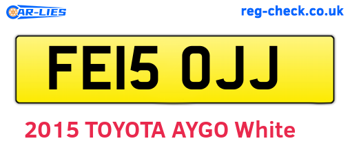 FE15OJJ are the vehicle registration plates.