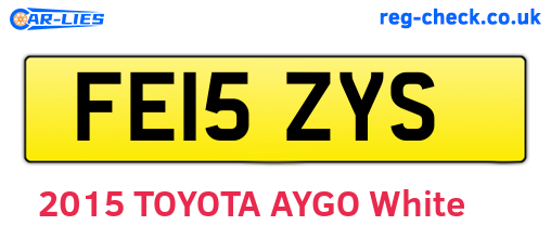 FE15ZYS are the vehicle registration plates.