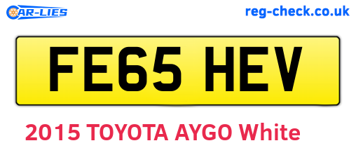 FE65HEV are the vehicle registration plates.
