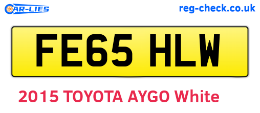 FE65HLW are the vehicle registration plates.