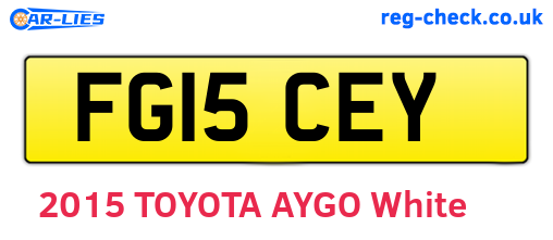 FG15CEY are the vehicle registration plates.