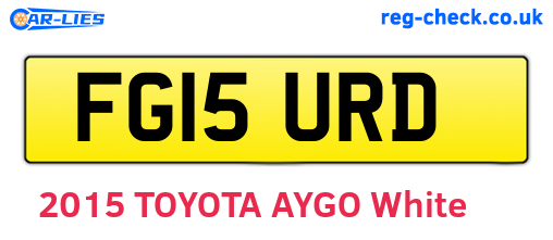 FG15URD are the vehicle registration plates.