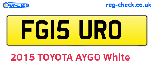 FG15URO are the vehicle registration plates.
