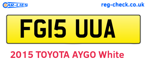 FG15UUA are the vehicle registration plates.