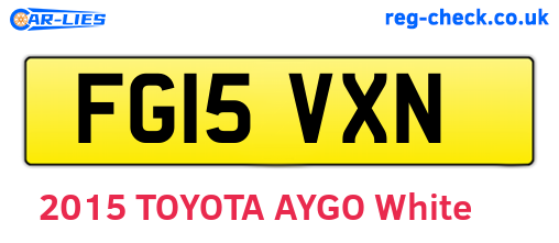 FG15VXN are the vehicle registration plates.