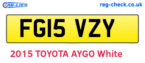 FG15VZY are the vehicle registration plates.