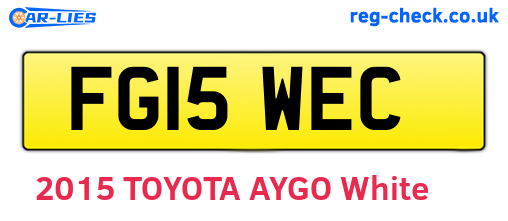 FG15WEC are the vehicle registration plates.