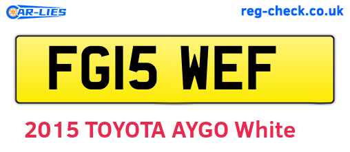FG15WEF are the vehicle registration plates.