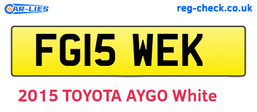 FG15WEK are the vehicle registration plates.
