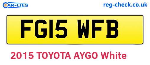 FG15WFB are the vehicle registration plates.