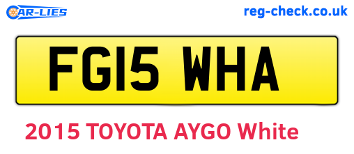 FG15WHA are the vehicle registration plates.