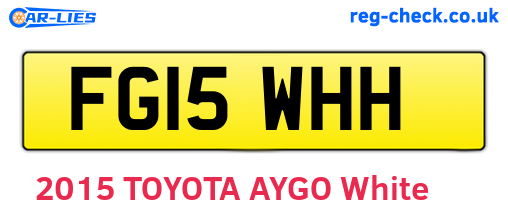 FG15WHH are the vehicle registration plates.