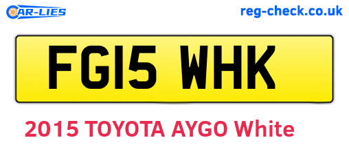 FG15WHK are the vehicle registration plates.