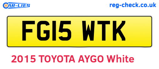 FG15WTK are the vehicle registration plates.