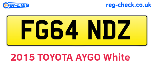 FG64NDZ are the vehicle registration plates.