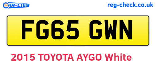 FG65GWN are the vehicle registration plates.