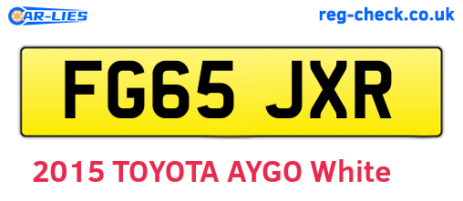 FG65JXR are the vehicle registration plates.