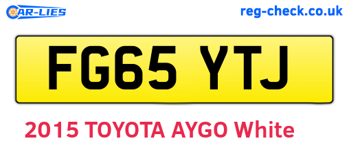 FG65YTJ are the vehicle registration plates.