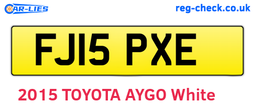 FJ15PXE are the vehicle registration plates.