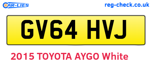 GV64HVJ are the vehicle registration plates.