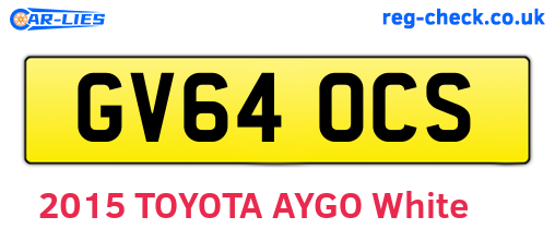 GV64OCS are the vehicle registration plates.