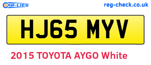 HJ65MYV are the vehicle registration plates.