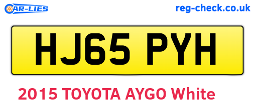 HJ65PYH are the vehicle registration plates.