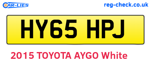 HY65HPJ are the vehicle registration plates.