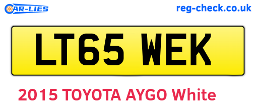 LT65WEK are the vehicle registration plates.