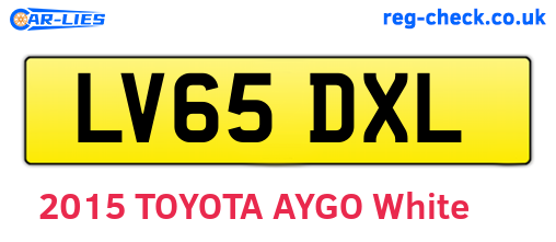 LV65DXL are the vehicle registration plates.