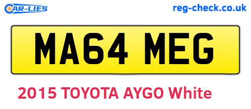 MA64MEG are the vehicle registration plates.