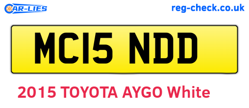 MC15NDD are the vehicle registration plates.