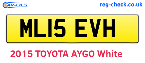 ML15EVH are the vehicle registration plates.