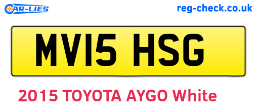 MV15HSG are the vehicle registration plates.